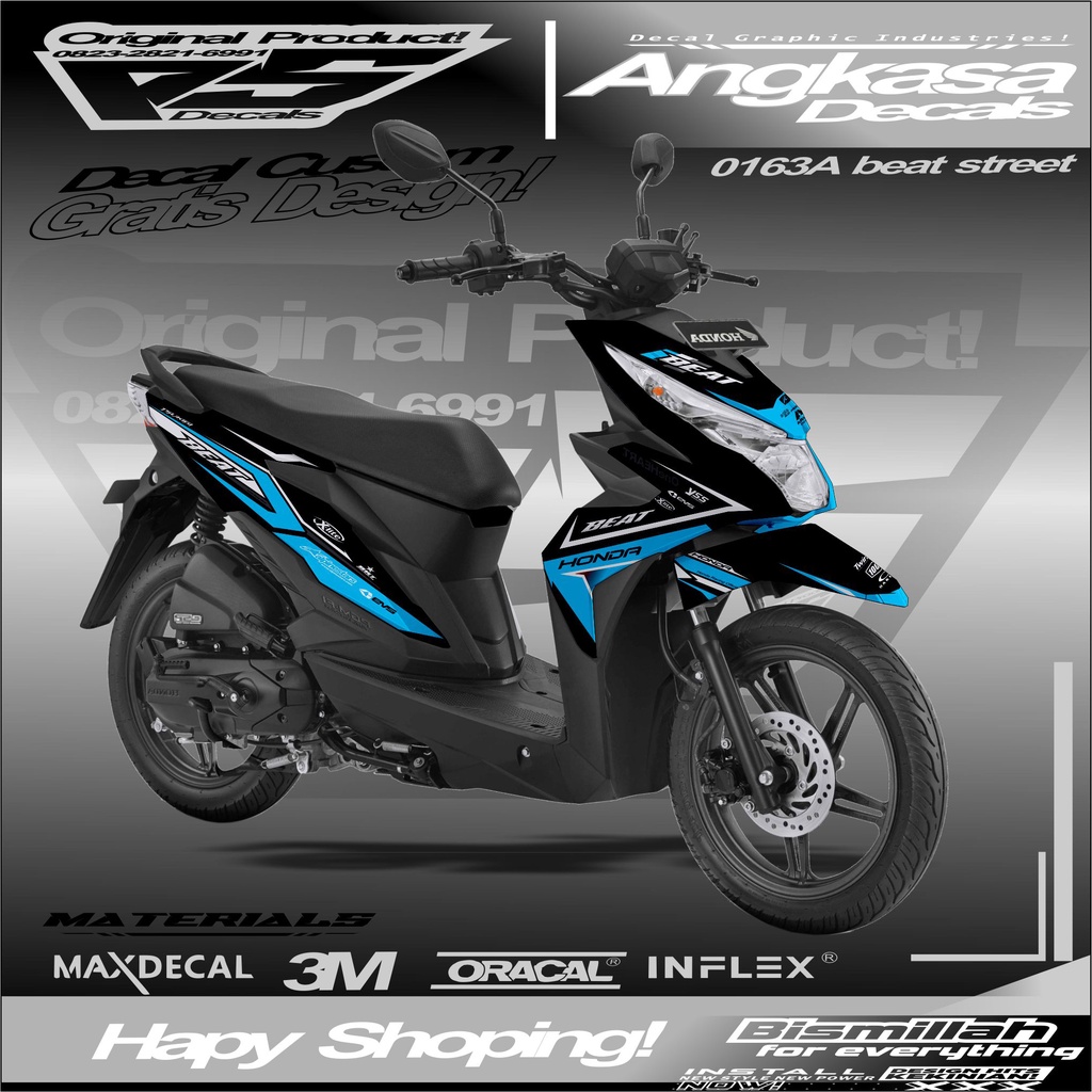 0163A DECALS STIKER FULLBODY CUSTOM MOTOR BEAT STREET 2019