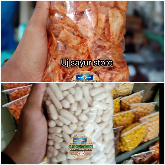 

Produk Combo Keripik Pedas Rujak isi 250gram dan snack Kemasan
