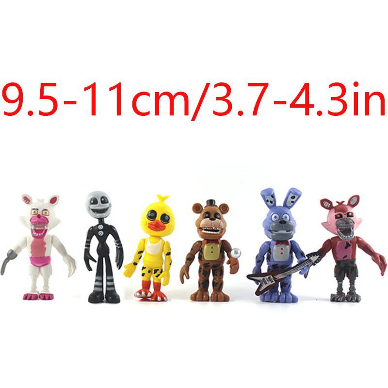 6pcs FNAF Five Nights At Freddy's Action Figures Mini Figurines Fans Gift