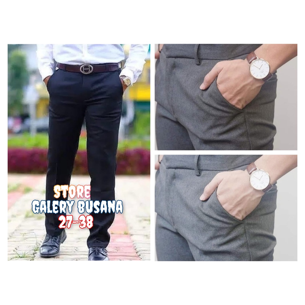 CELANA KANTOR FORMAL PRIA SLIMFIT BAHAN DASAR KAIN WOLL