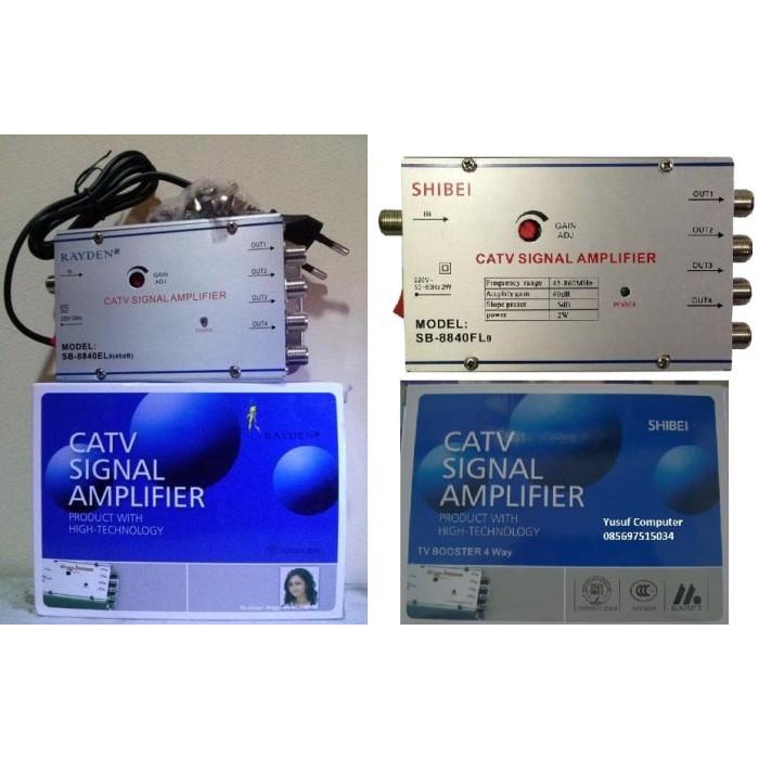 Booster Antena Tv Shibei - Penguatan Tinggi 40Db - Bagus Dan Murah