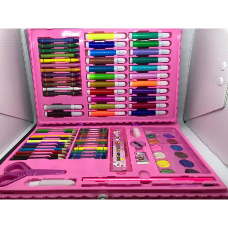 

Crayon Set Koper isi 86 pcs Untuk Mewarnai / Kado Anak Lengkap Warna PINK HASA