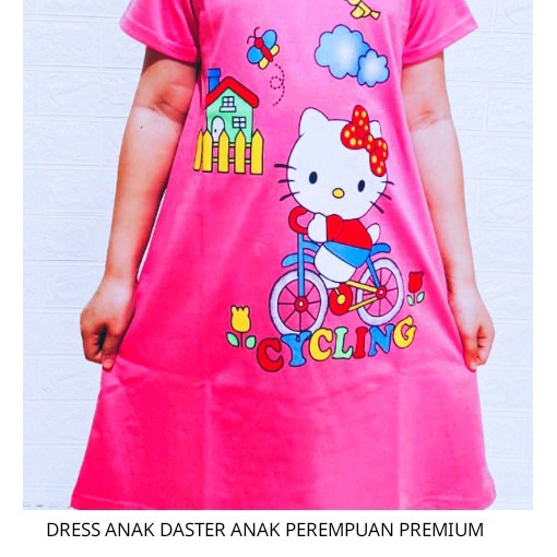 dress anak daster anak motif gambar hello kitty dan frozen