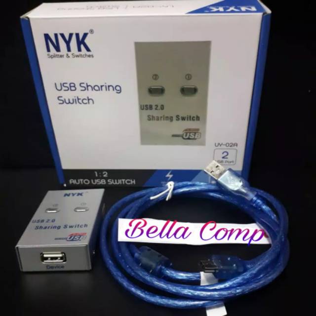 PAKET AUTO SWITCH PRINTER + KABEL PRINTER USB 2.0 - SHARING SWITCHER 1-2 USB / AUTO SWITCH