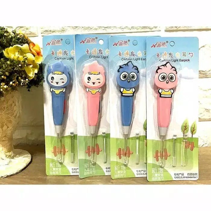 TokoPapin Korek Kuping LED Cotton Bud Alat Pembersih Telinga Korek Kuping Anak Bayi