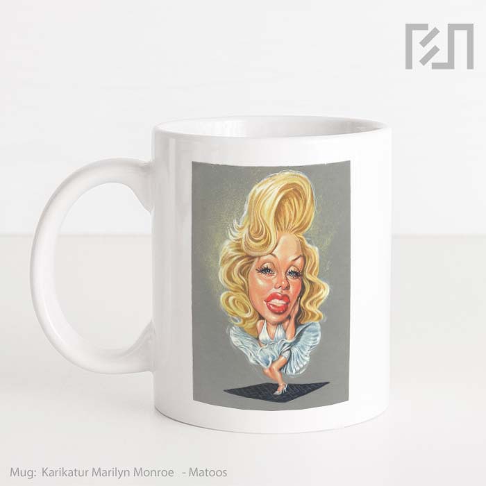 Gelas Keramik Caricature Marilyn Monroe Mug