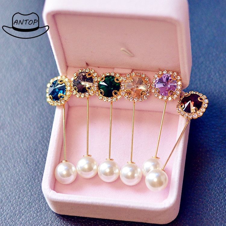 Antop！Collar Clip Dengan Mutiara Imitasi Untuk Wanita