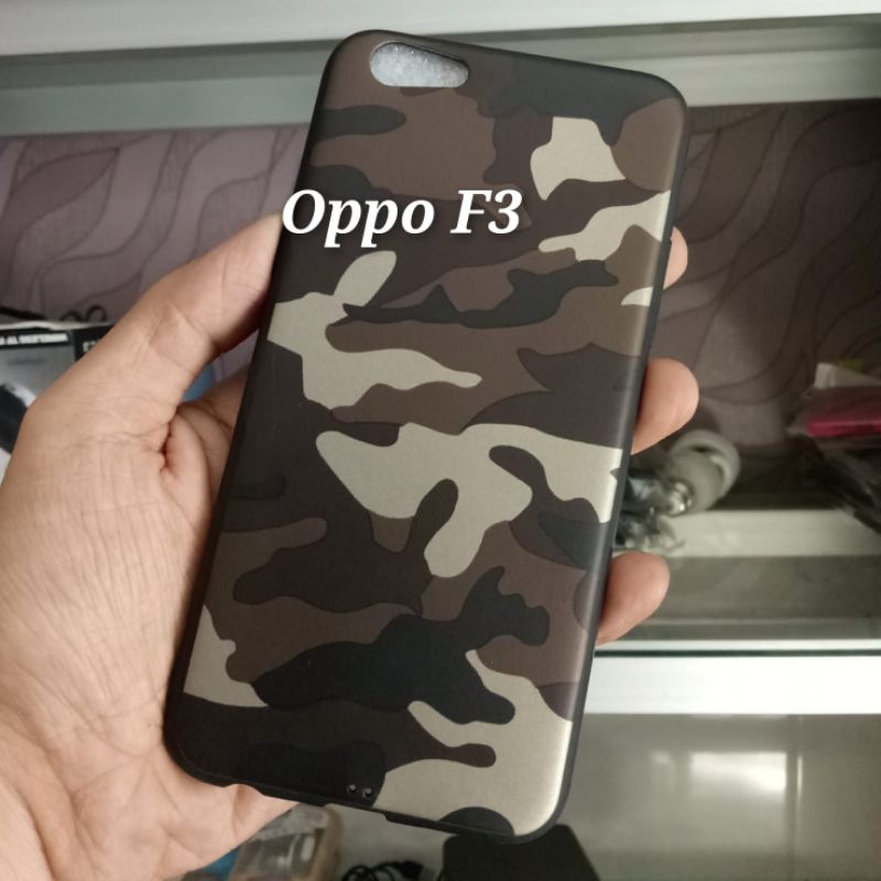 Case Oppo F3 Soft Motif Army Bahan Tebal