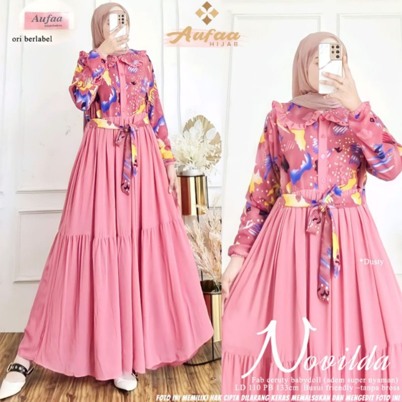 Anindya Aufaa Novilda Dress Panjang Gamis Original