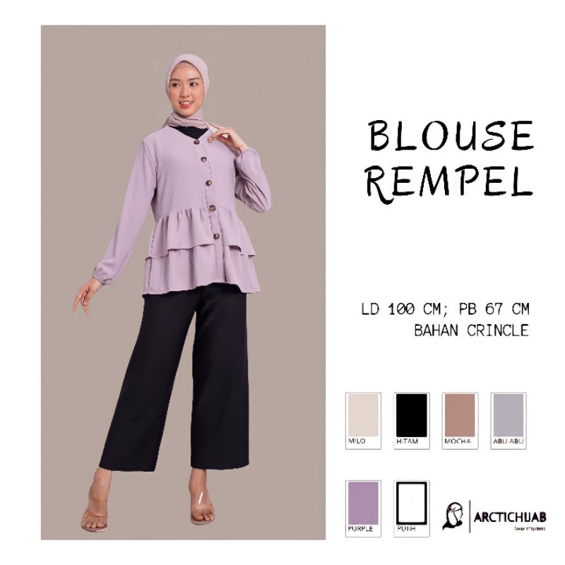 Blouse Rempel | Atasan Baju Kemeja Wanita Bahan Crincle