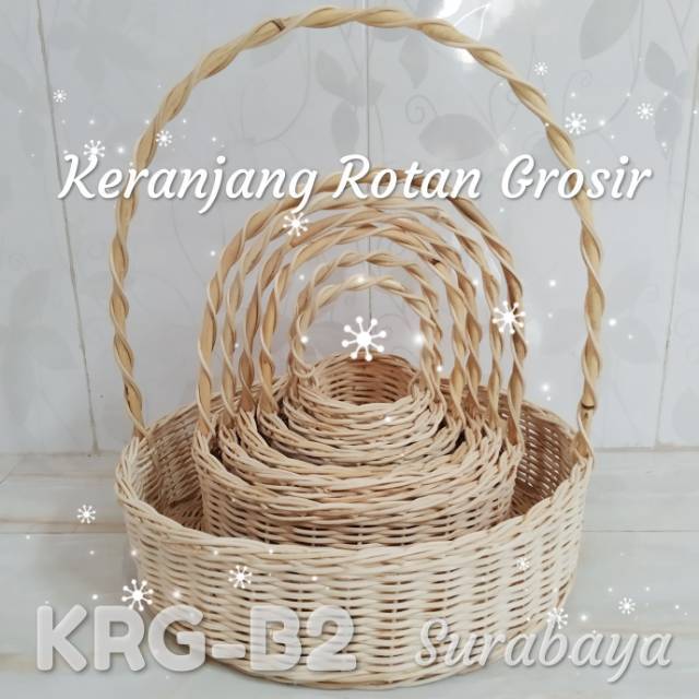 KRG-B2 Keranjang rotan mini kecil DD: 10 cm DL: 12 cm  sovenir anyaman tabur bunga siraman hampers