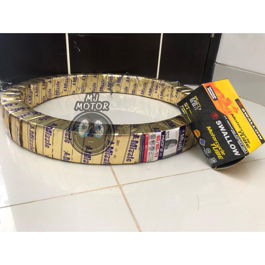 Sepaket Ban Luar Mizzle 60/80 ring 17 Hydra dan Ban Dalam Swallow ukuran 2.00-17 Produk sesuai posti