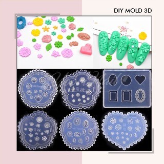 DIY MOLD 3d (D) nail art cetakan 3d gel acrylic silicone mold nailart nail silikon silicon nail