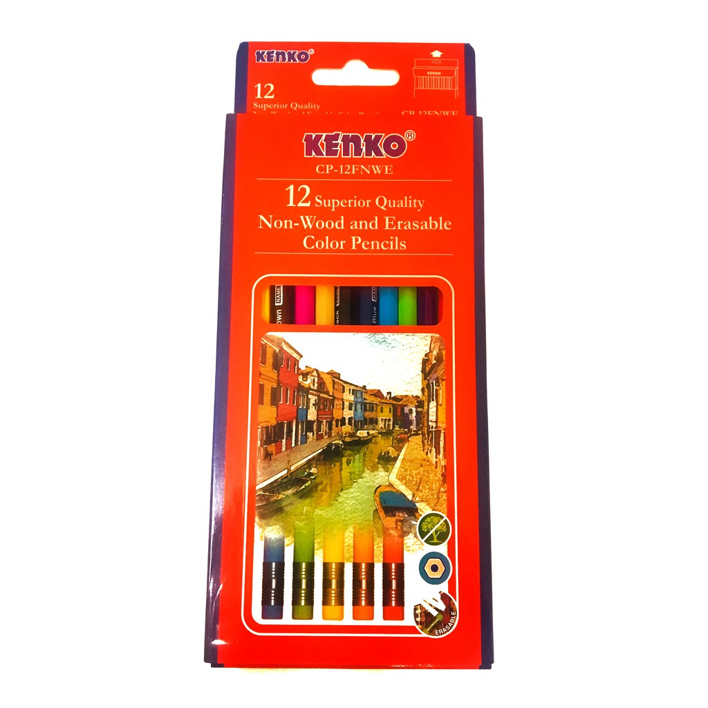 

Kenko Color Pencil CP-12FNWE with Erasers - 1 SET New Product - 1 SET