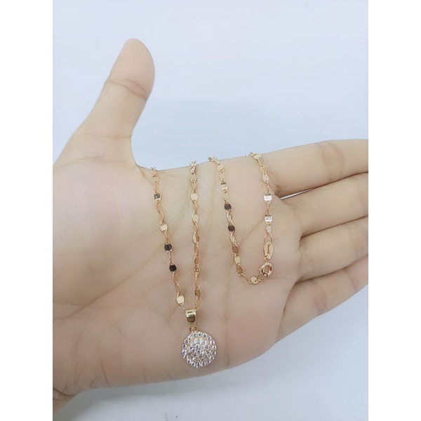 kalung perak asli lapis emas/kalung cart*er +liontin mata putih/kalung aski silver 925/kalung fashion wanita