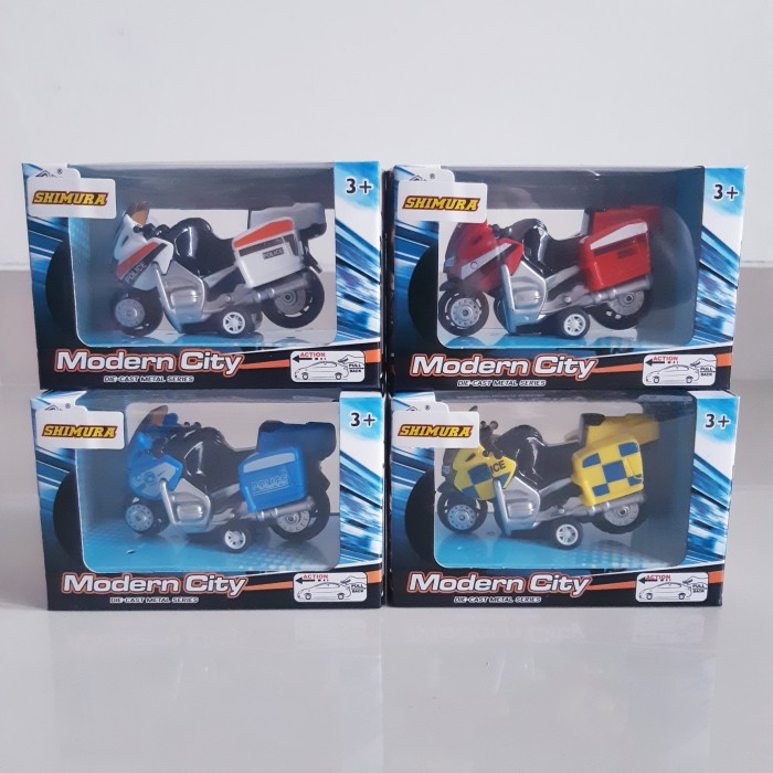 Promo Diecast Motor Gede Police Patrol - Mainan Miniatur Polisi Motorcycle