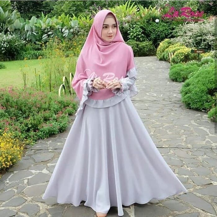 pakaian Gaun muslim ibu islami LAROSE SYARI untuk pesta kerja kantor