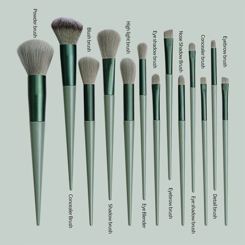 T&amp;Y 13pcs Kuas Make Up Set Lengkap Pouch Lembut Set Kosmetic Brush Makeup Powder Eye Shadow Foundation Blusher Blending Beauty