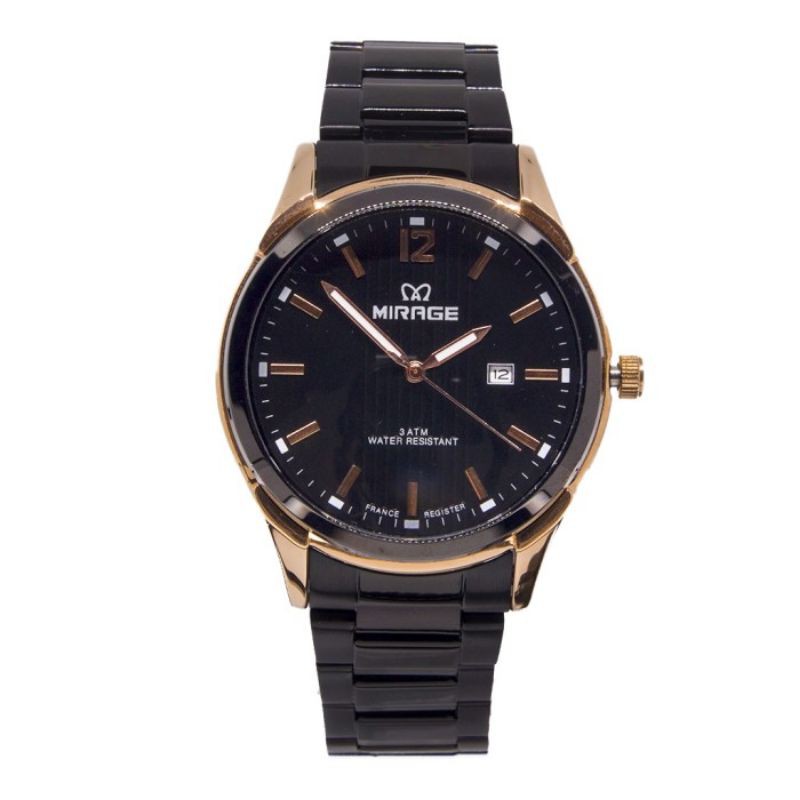 Mirage Jam Tangan Pria 7570M Black/RoseGold
