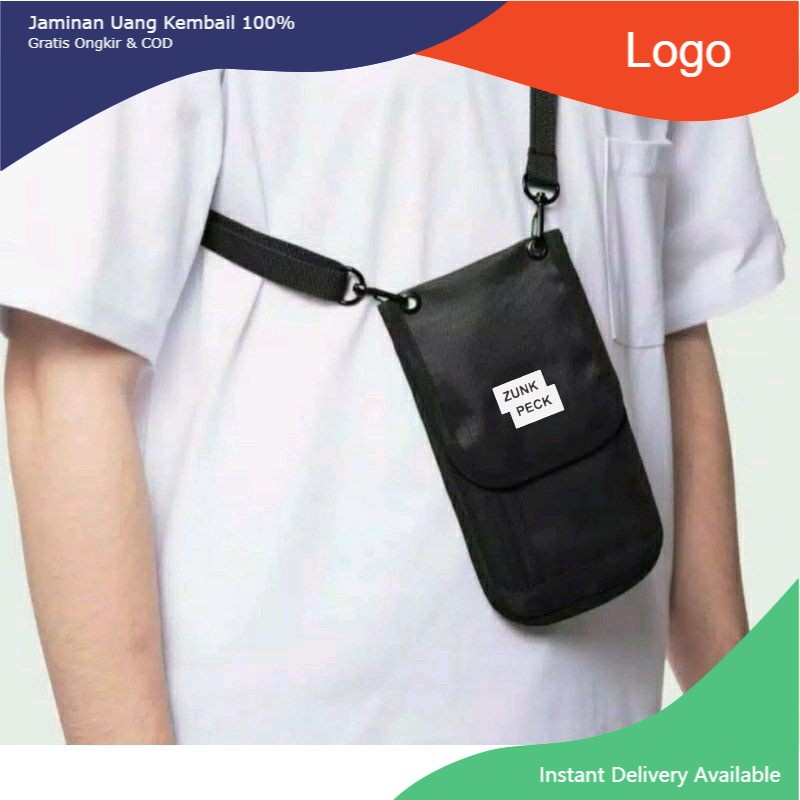 Tas Hp Mini Selempang Hanging Wallet Kartu Hp Pria Wanita Original Distro