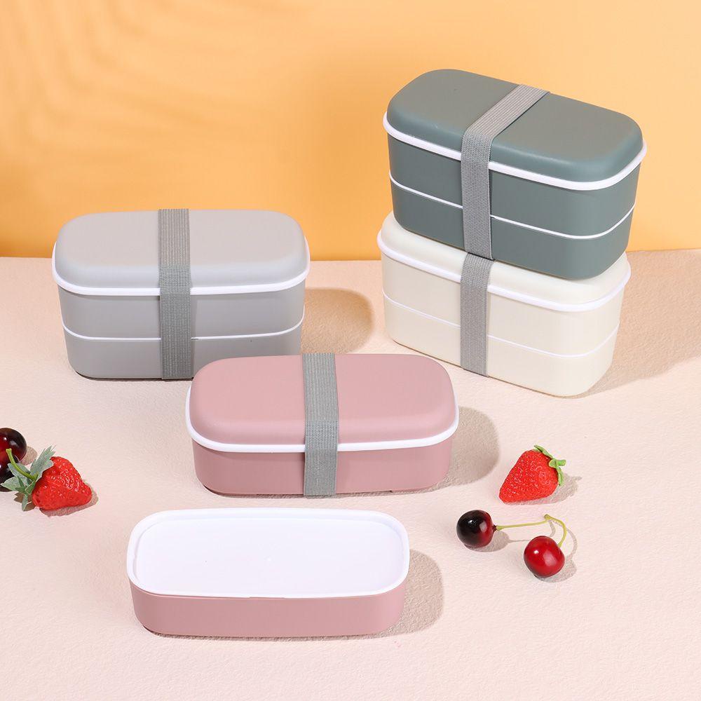 Solighter Bento Box Aksesoris Dapur Double Layers Fresh-keeping Lunch Box