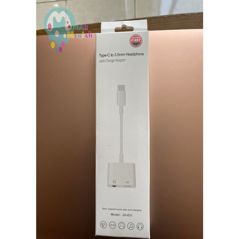 JH031 Spilter type c 2in1 kabel audio type c 2in1 jek audio type c 2in1 splitter type c 2in1 Samsung