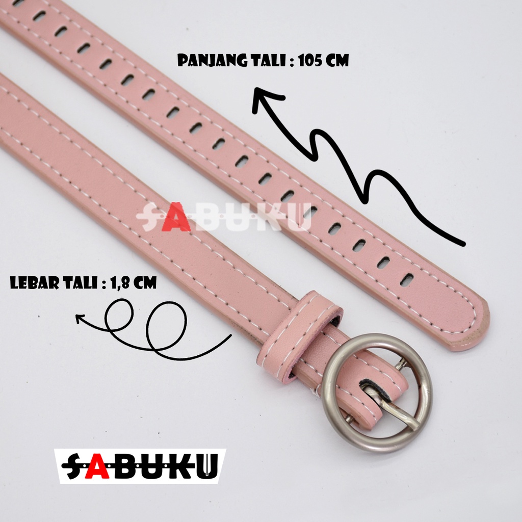 Ikat Pinggang Wanita Kulit PU Ring Belt Murah Kecil Untuk Wanita Women Belt - 034
