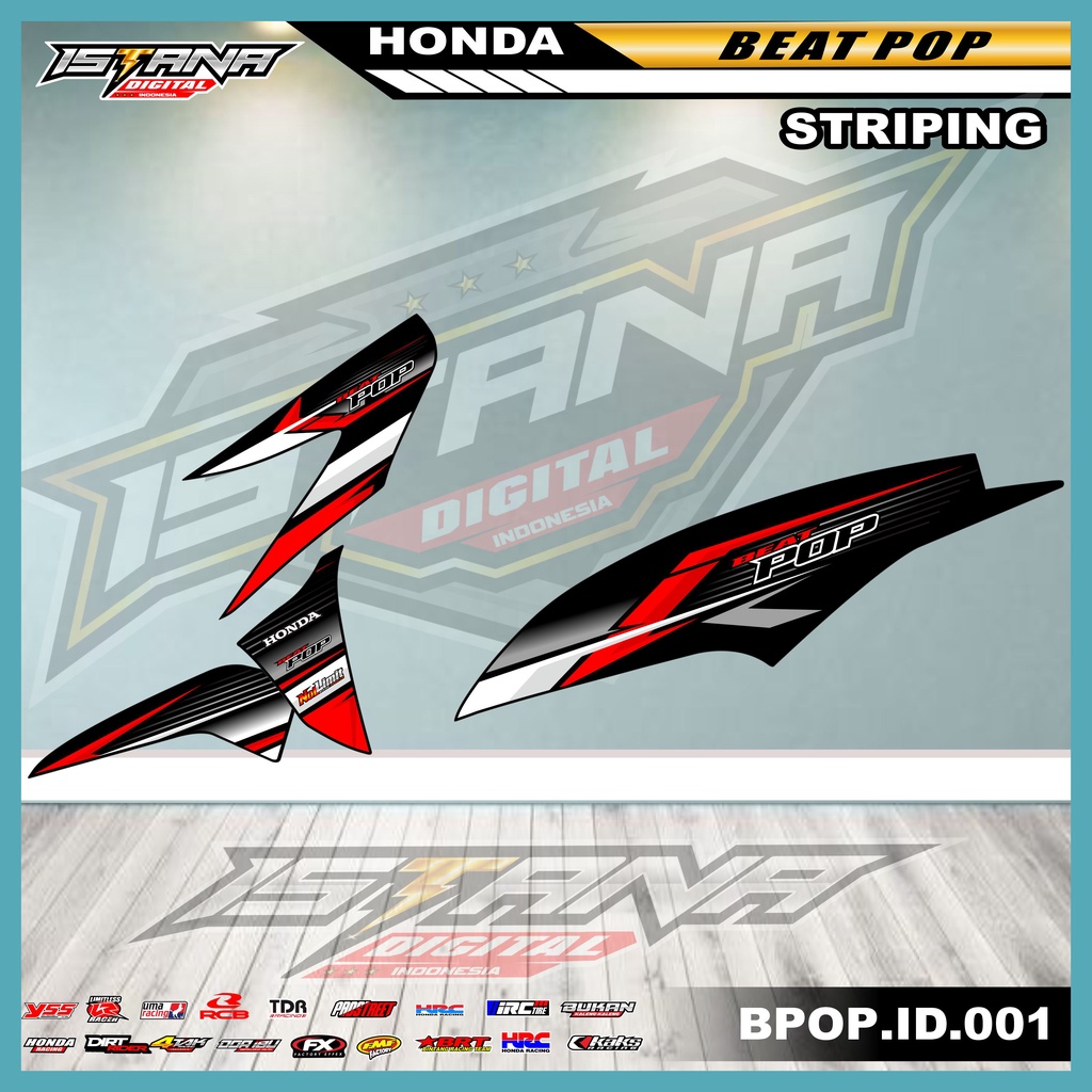 Jual Sticker Striping BEAT POP - Striping Variasi Motor BEAT POP Motif ...