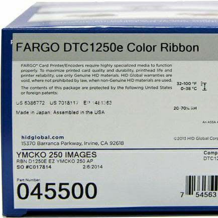 Ribbon Fargo Color YMCKO DTC 1250E PN:045500