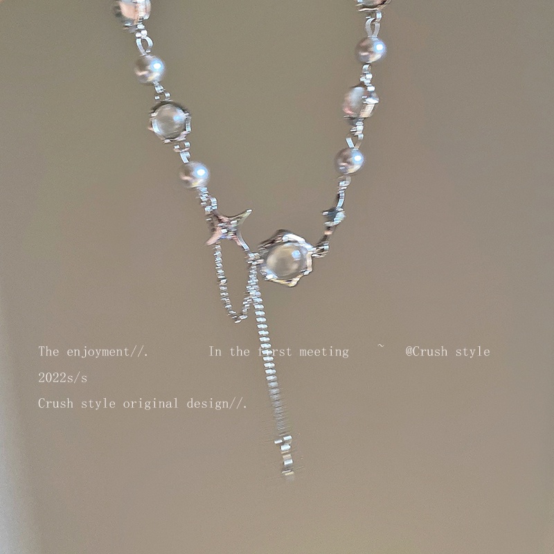 AY(CN) Kalung Rantai Liontin Salib Aksen Batu Permata Zircon Warna Silver Untuk Wanita