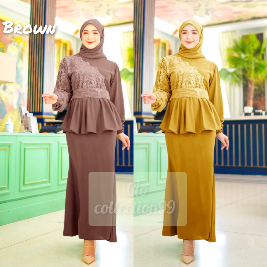 {MODEL BARU} Gamis Couple Remaja Terbaru MARIZA Size M L XL XXL Gamis Duyung Kekinian Dress Kondangan Mewah Elegant Gamis Brukat Wanita