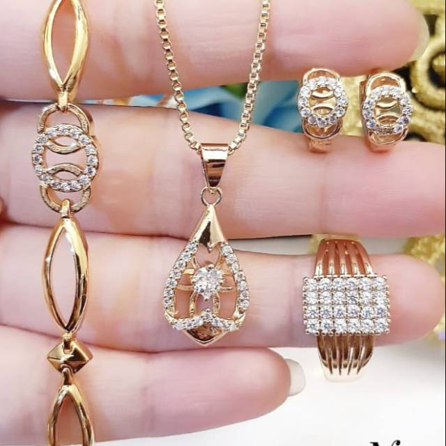 Xuping set perhiasan lapis emas 24k 2933j