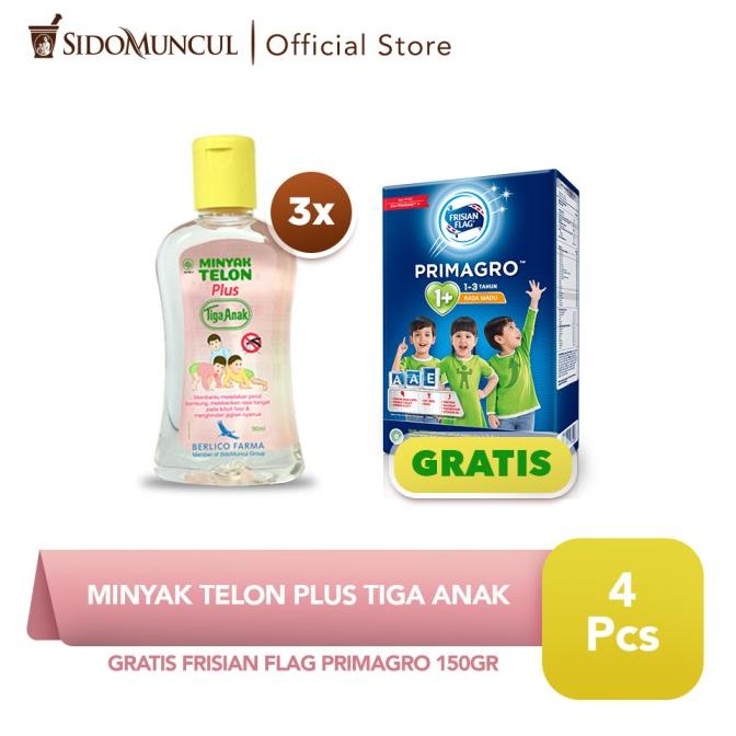 Minyak Telon Plus Tiga Anak 90ml 3x FREE Frisian Flag Primagro 150gr