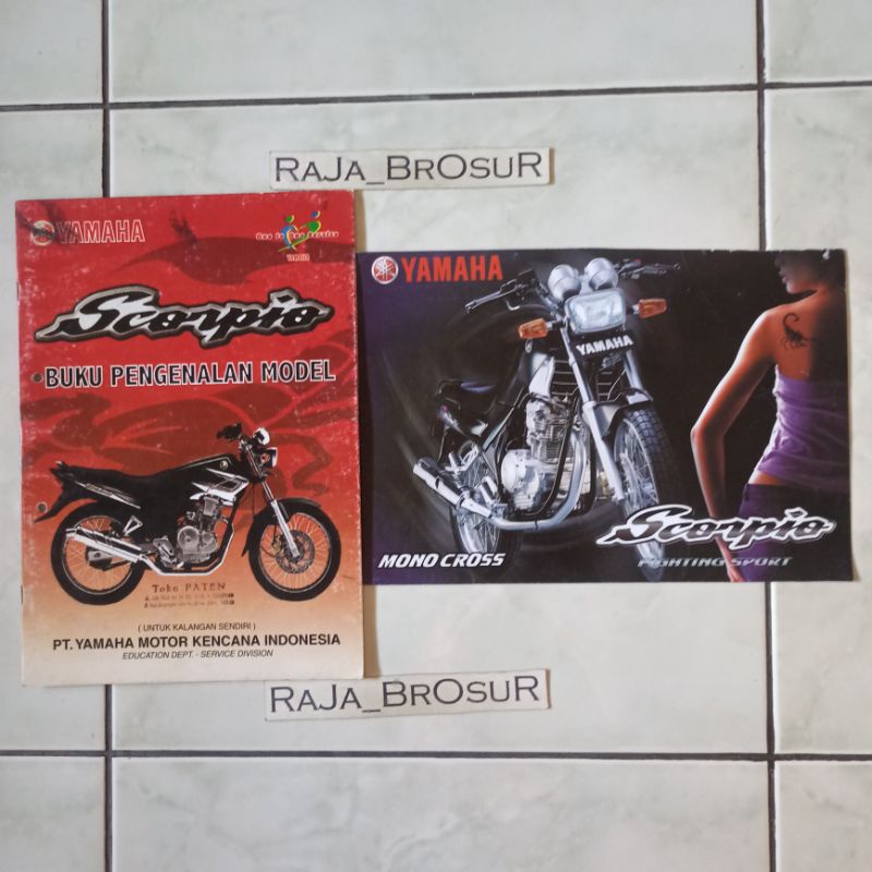 Buku pengenalan model Yamaha Scorpio Steko + Poster brosur katalog leaflet Yamaha Scorpio Steko 2001