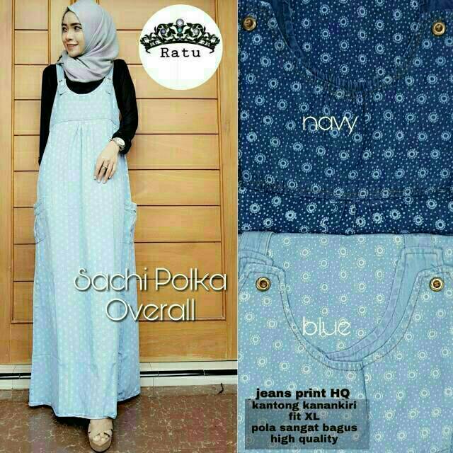 Baju kodok overall jeans wanita