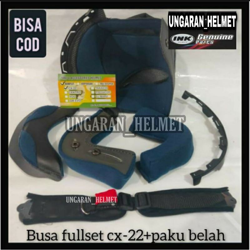 Busa Helm INK CX22 FULL Part Spon CX 22 topi non ori+tali gasper kaca lis karet baut stiker komplit