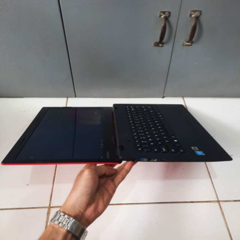 Laptop Lenovo ideapad 100s Celeron N3060 Ram 4GB/SSD 128GB Windows 10 Full aplikasi siap pakai desain laptop slim