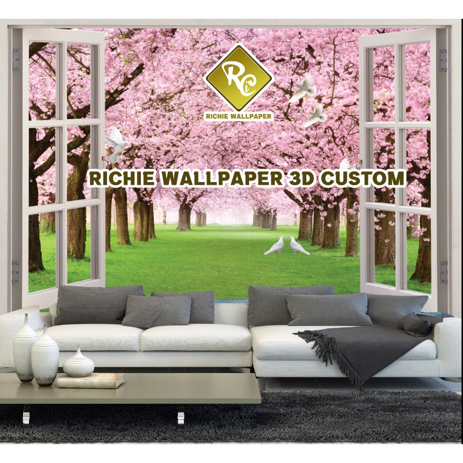 Wallpaper Custom 3D Jendela - wallpaper dinding murah - wallpaper stiker - wallpaper
