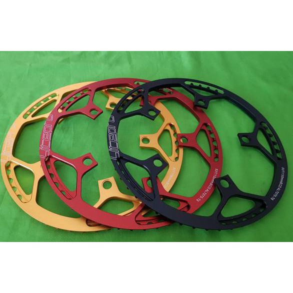 PROMO !! PROMO .. CHAINRING LITEPRO 53 T . CHAIN RING 53T KUNING YELLOW HITAM BLACK MERAH RED SILVER