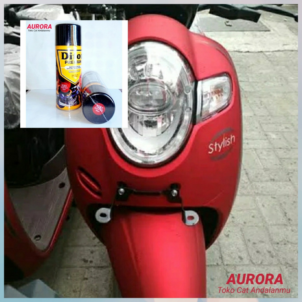 Pilox Pylox Diton Premium Merah Dop 9281 Doff Dof Scoopy Scopy PCX dll Stylist Red Matt
