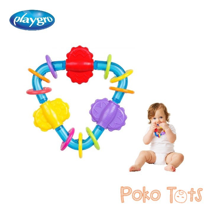 Playgro Spinning Triangle Rattle Gigitan Bayi Bentuk Segitiga Dengan Kerincing