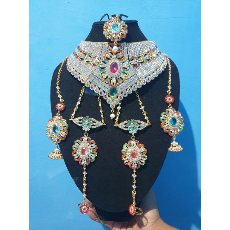 Kalung set pengantin india/perhiasan india