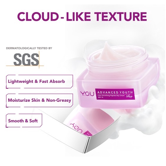 YOU ( Y.O.U )Advanced Youth Line-Smoothing Peptide Day Cream SPF 15 -Whip 30g