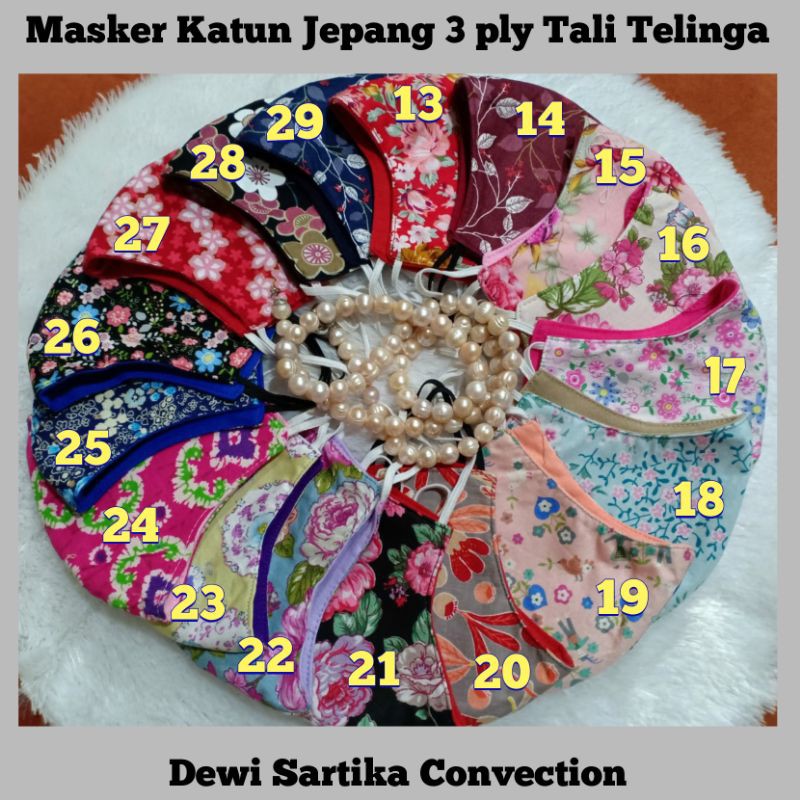 Ready masker katun jepang tali telinga