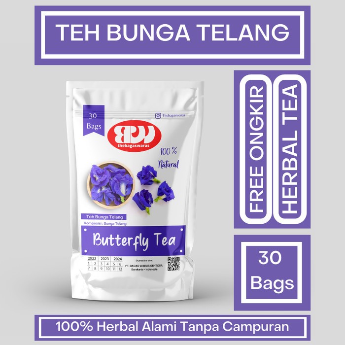 

Teh bunga telang butterfly pea flower tea bag isi 30 bags
