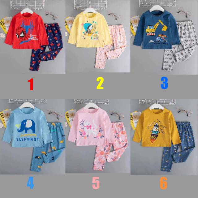 (grosir @60rb) Piyama anak kecil Baju Tidur setelan Anak lengan panjang bahan bagus