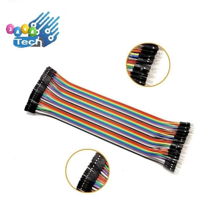 Kabel Jumper Male - Female 40pcs 30cm 2.54mm Breadboard Arduino