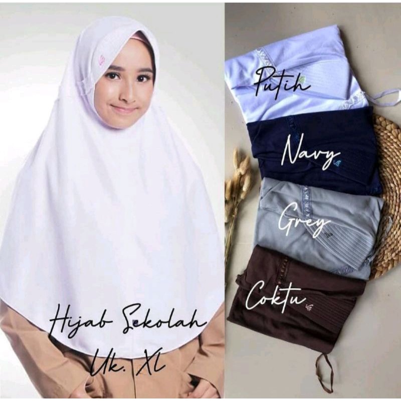 JILBAB SEKOLAH / KERUDUNG RABBANI KW (XL) TERMURAH SMA PITA ATAS