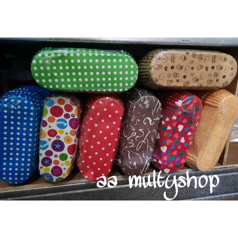 cup roti laminasi oval motif 200 pcs