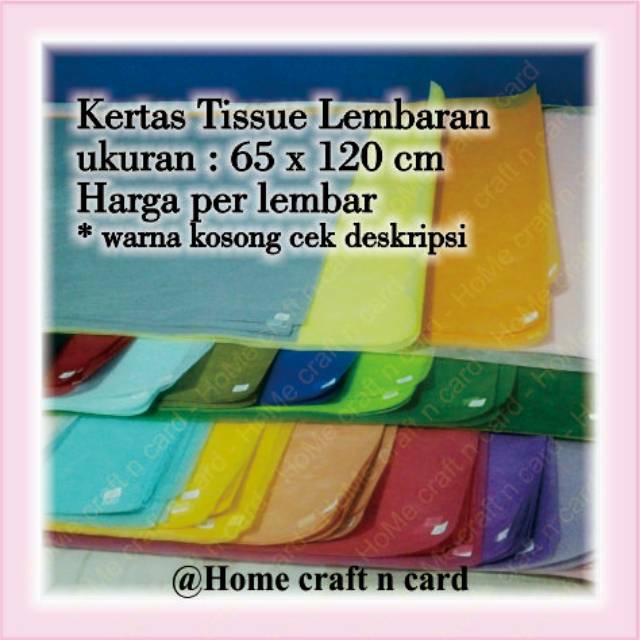 

Paper Tissue 65x120cm Lembaran / Kertas pompom /HoMecraftncard/ Kertas buket